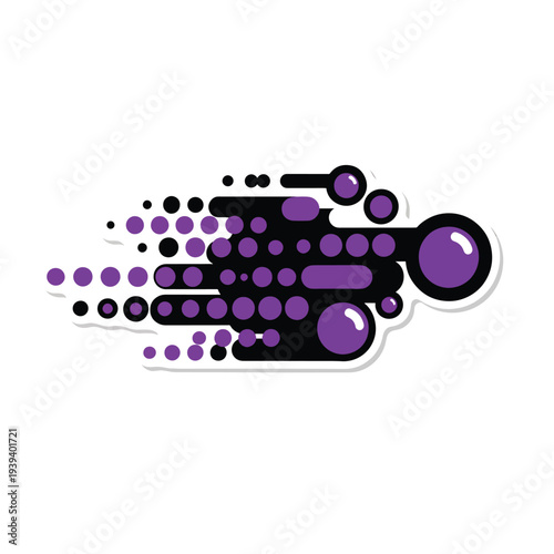 Abstract purple and black vector graphic illustration, showcasing dynamic movement and fluid shapes, with a modern aesthetic, from a straightforward viewpoint, peektor4647.eps as reference for style