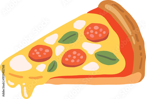 ピザの手描きベクターイラスト素材