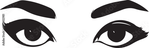 Mysterious Eye Silhouettes Vector Set - Vision & Gaze Icons