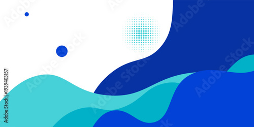 Blue and white Abstract fluid background with halftone, vector illustration eps10