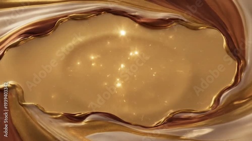 Luxury Gold Silk Abstract Background with Elegant Sparkling Central Frame for Cosmetics Marketing and Premium Brand Design