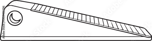 Firefighter Rescue Door Wedge Tool Line Art Vector Side View