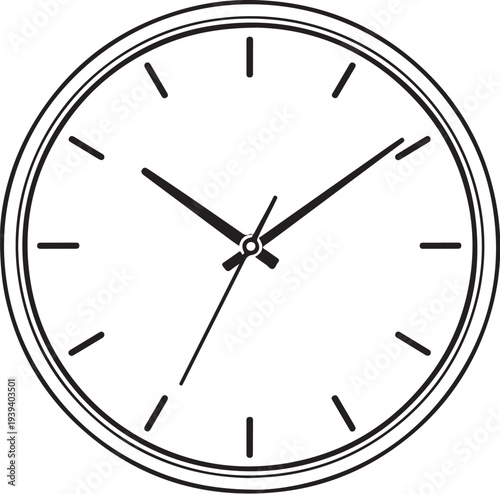 Fire Station Wall Clock Line Art Vector Illustration