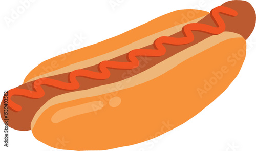 ホットドッグの手描きベクターイラスト素材