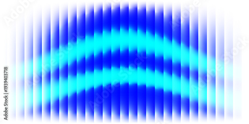 Abstract vertical blue light bar pattern background with glowing cyan center, creating a vibrant digital sound wave or equalizer effect, isolated on