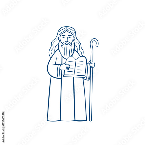 Moses with Ten Commandments and Passover celebration