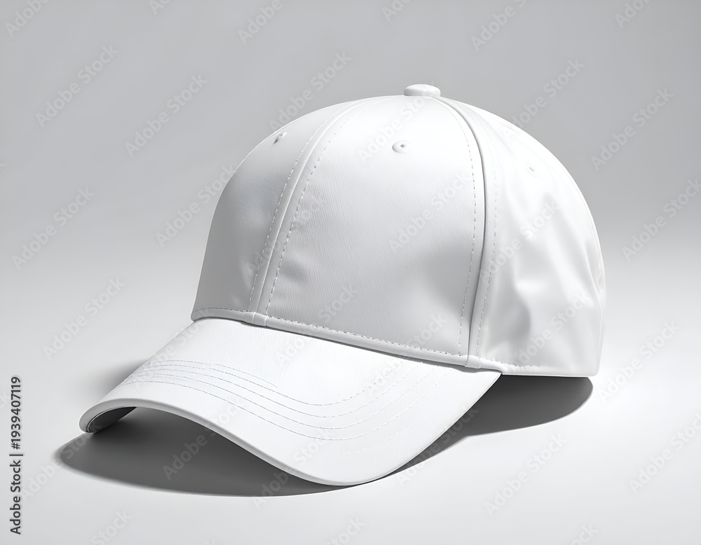 Fototapeta premium Sleek, modern white cap on a light gray background