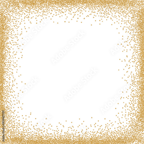 Golden Glitter Border on White Background