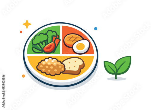 Healthy meal plate with divided sections for balanced nutrition