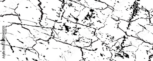 Crack seamless pattern. Repeating crackle texture. Black stone effect on white background. Repeated ground structure for prints design.eps,10