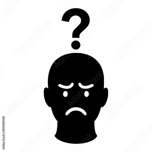 Man puzzled face black white icon 26.39% 341 251