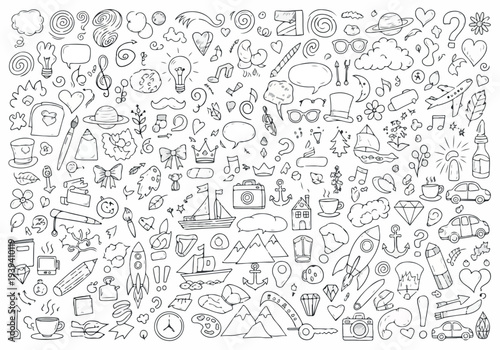 A diverse collection of icons representing various hobbies and interests displayed in a visually appealing illustration.