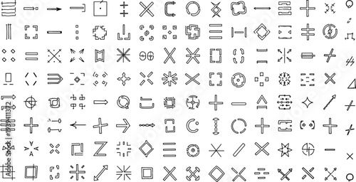 A collection of various mathematical and symbolic notation on a white background