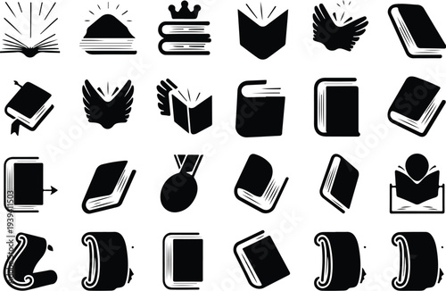 Set of 20 book and education icons vector