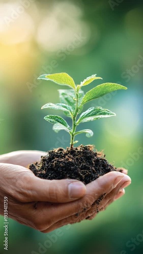 Planting a tiny sapling in nurturing hands symbolizes hope and renewal in nature, showcasing the importance of caring for our environment every single day.