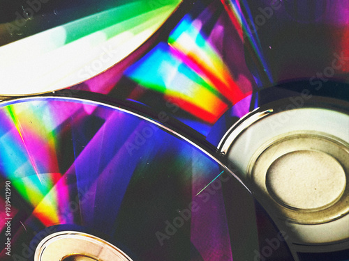 Tableau sur toile CD DVD background, close-up