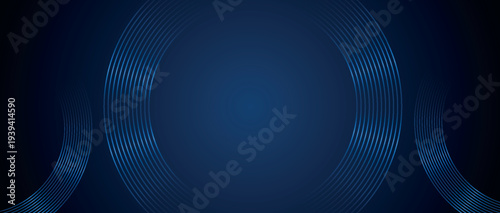 Futuristic technology background with glowing circular lines pattern. Modern design for cover, banner, flyer, social media and website. Vector illustration.