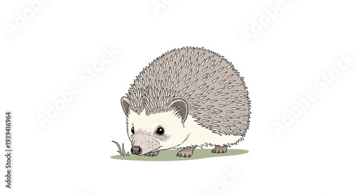 Hedgehog with spines and white face.