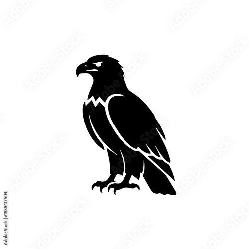 Striking digital illustration of a majestic eagle, a powerful avian symbol of leadership and vision, rendered as a clean vector graphic for versatile design applications and icon creation