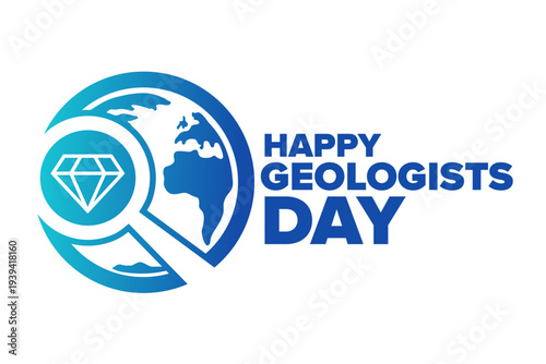 Happy Geologists Day. Holiday concept. Template for background, banner, card, poster with text. Vector EPS10 illustration.