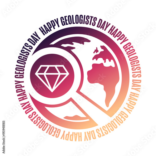 Happy Geologists Day. Holiday concept. Template for background, banner, card, poster with text. Vector EPS10 illustration.
