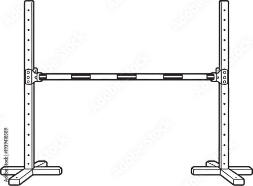 Dog Agility Hurdle Jump Bar Line Art Vector Illustration