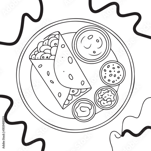 Slice of pizza vector illustration with cheese on plate cartoon style snack icon design