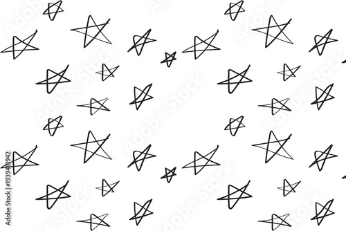Foto Hand drawn stars on white background for creative design projects