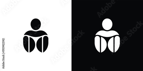 Black and white human figure with different backgrounds silhouette symbol sign