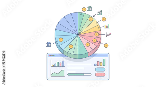 Pie Chart and Graphs Visualizing Financial Data and Business Analytics Trends