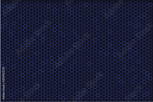 A dark blue hexagonal grid shimmers with subtle glow across a black background, representing complex interconnected systems