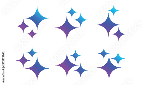 AI stars icon. Set of Artificial intelligence logo. AI enters by command prompt to generate. Chat with Ai Vector illustration.
