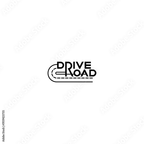 Drive Road black text, creative logo.