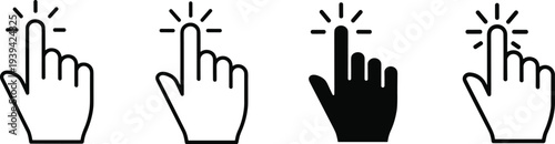 finger, tap, click, hand, gesture, touchscreen, button, interface, press, touch, user, interaction, digital, icon, pointer, control, technology, symbol, vector, illustration