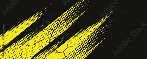 Dots halftone yellow and dark blue color pattern gradient grunge texture background. Dots pop art sport style  modern grunge