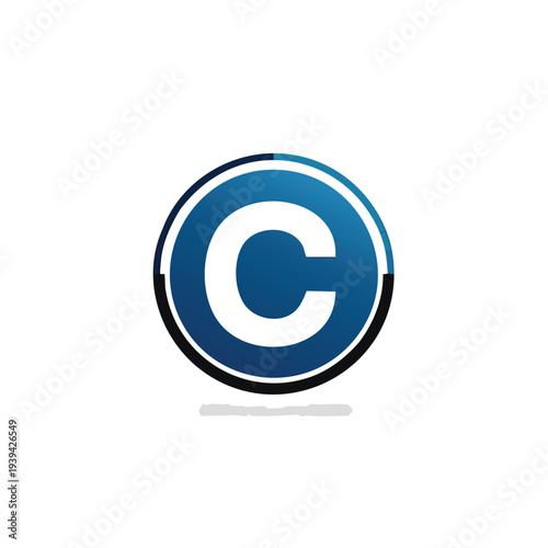 Glossy blue 3D circle button icon with a shiny metal peace symbol vector illustration for web design business concept