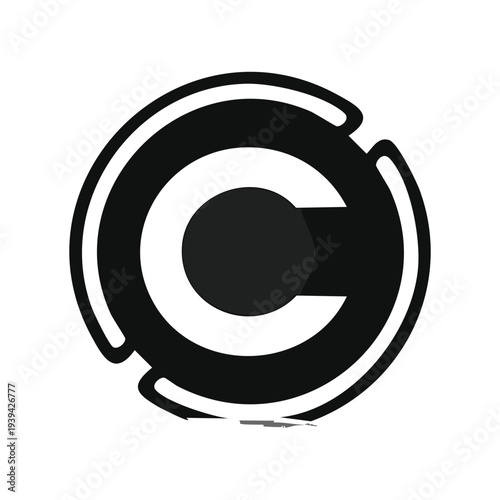 Glossy 3D metallic circle button vector illustration featuring a black and white web communication email symbol on a round silver metal plate for business internet sign design