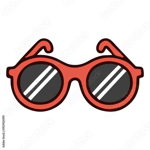 Red Glasses On White Background