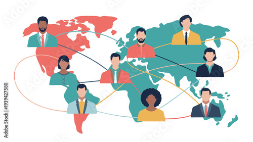 Connecting Diverse People Worldwide: A visual representation of global networking.