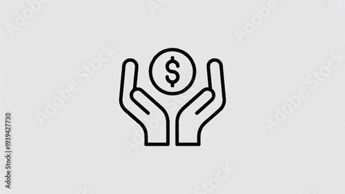 Hands holding a dollar coin symbolizing financial support or savings