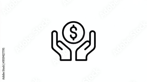 hands holding dollar coin symbol  finance and money concept