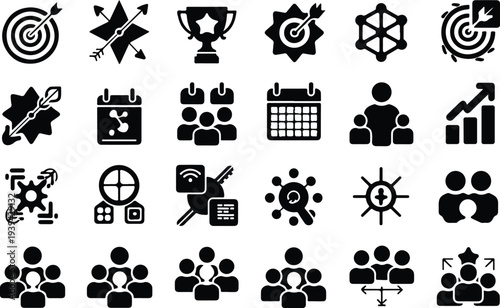 Marketing Collection Silhouette Icon Set 