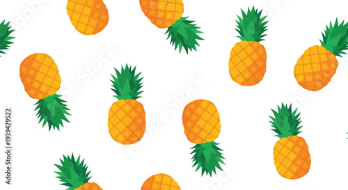 Pineapple vector food pattern seamless tropical fruit background for summer design