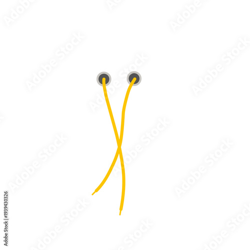 Colored shoelace vector. Hand-drawn shoelace. Shoelace illustration. Dangling shoelace. Shoelace eyelets 