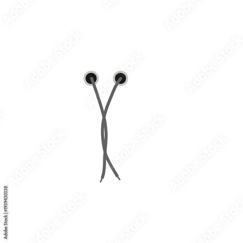 Colored shoelace vector. Hand-drawn shoelace. Shoelace illustration. Dangling shoelace. Shoelace eyelets 