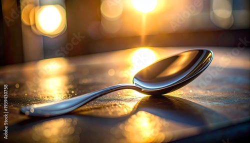 Silver Spoon Reflections a Concept Image for Health Lifestyle and Wellness Presentations and Backgrounds.