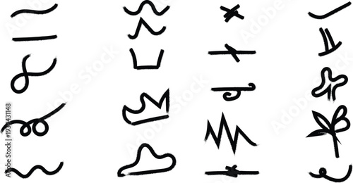 Ancient symbolic inscription on white background