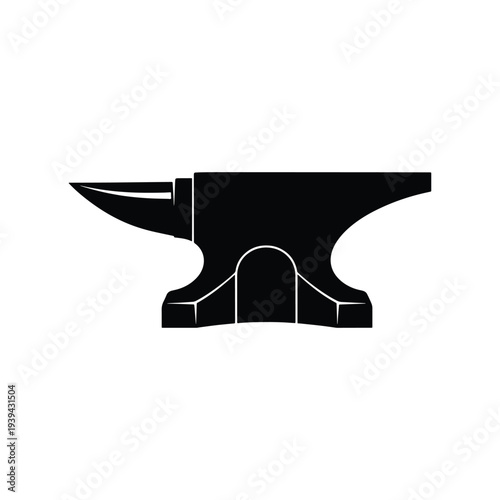 Blacksmith Anvil Metal Forging Tool Silhouette Vector Illustration