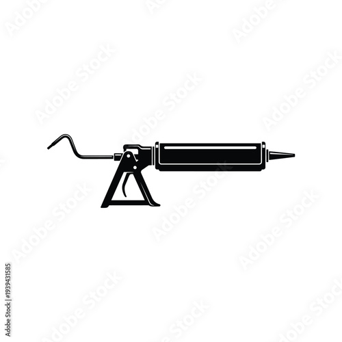Caulking Gun Sealant Tool Silhouette Vector Icon