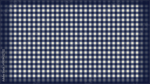 Seamless dark blue and white gingham check pattern vector background for fabric, textile, picnic blanket, tablecloth, fashion, and rustic design